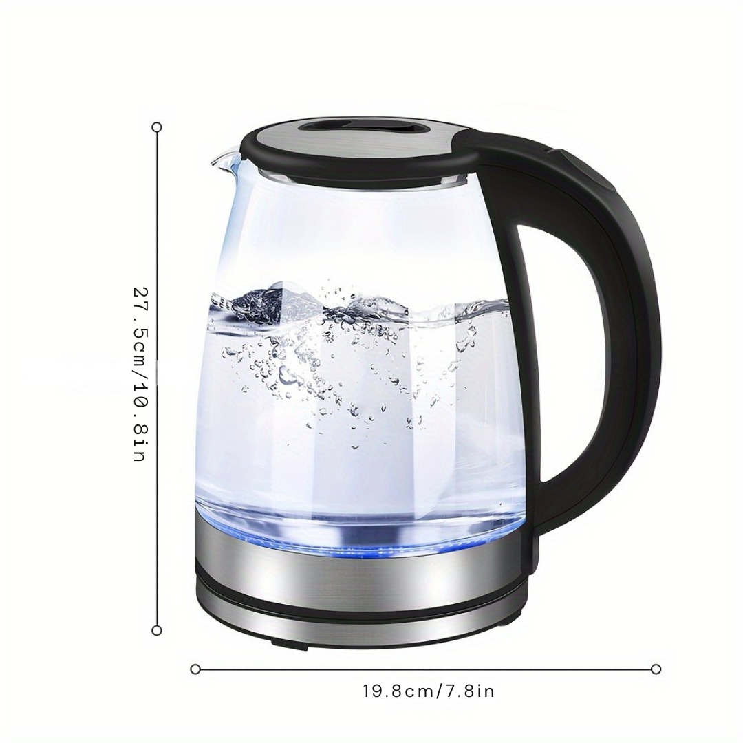 Bouilloire Électrique en Verre Luxe AquaElegance | Ébullition rapide de 2L avec lumière LED, arrêt automatique et protection contre la cuisson à sec pour une utilisation sûre et élégante en cuisine