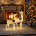 SHINEHOOVES – Figurines de rennes LED décoratives pour la décoration intérieure et de jardin