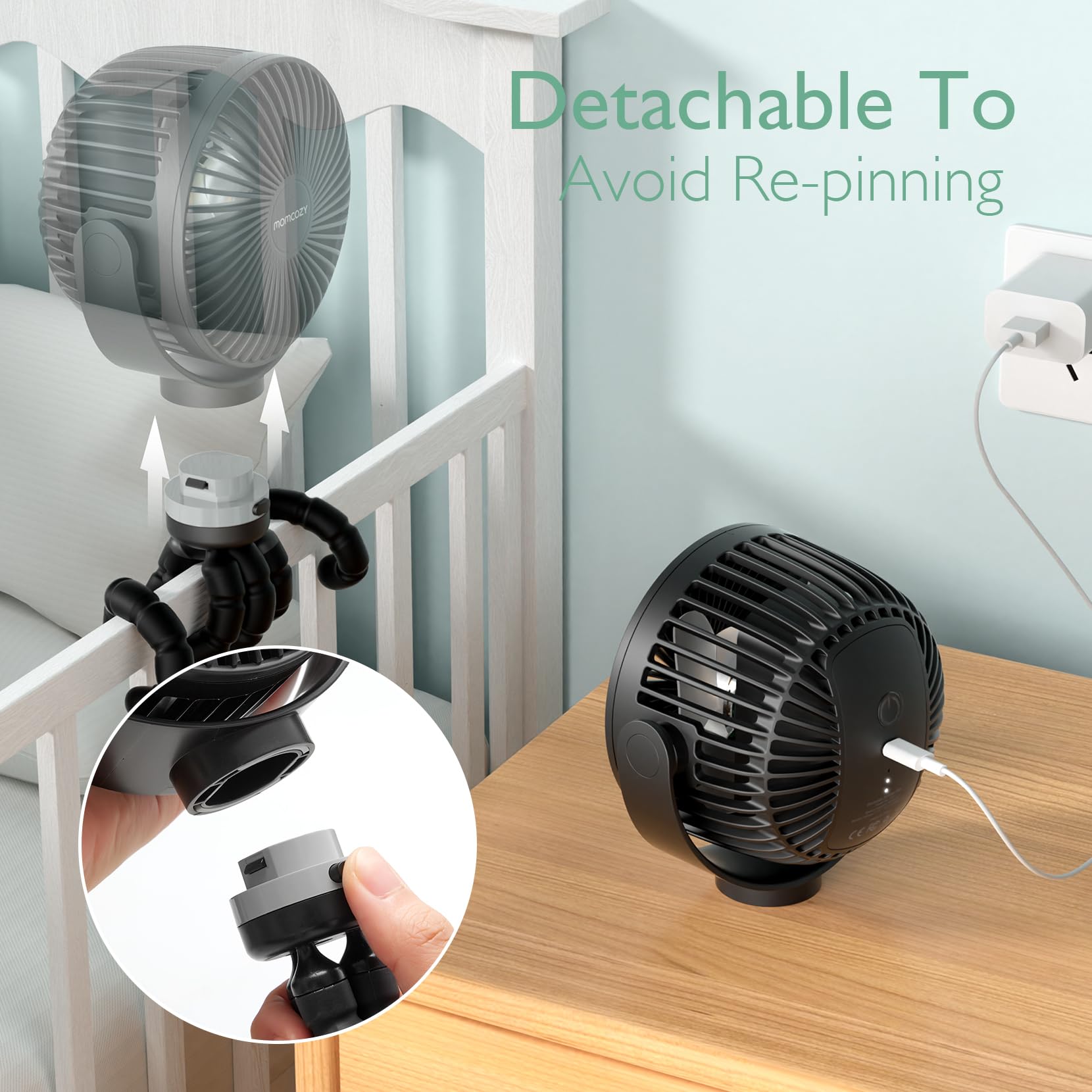 Ventilateur portable rechargeable USB pour les voyages