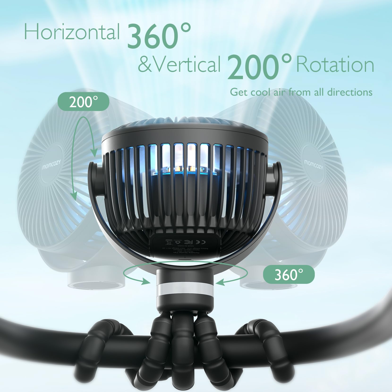Ventilateur portable rechargeable USB pour les voyages