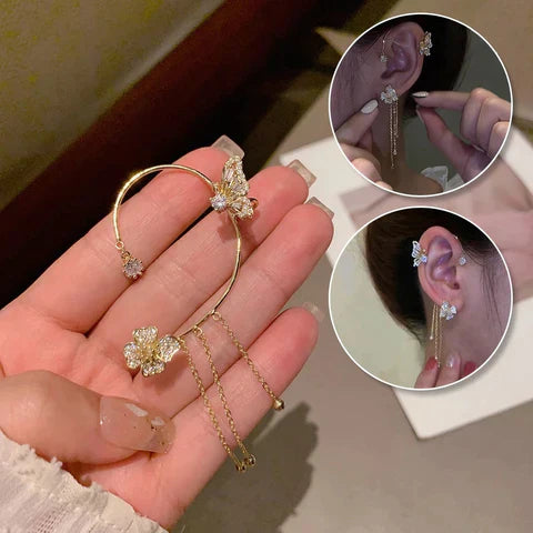 Boucles d'oreilles en forme de papillon scintillantes