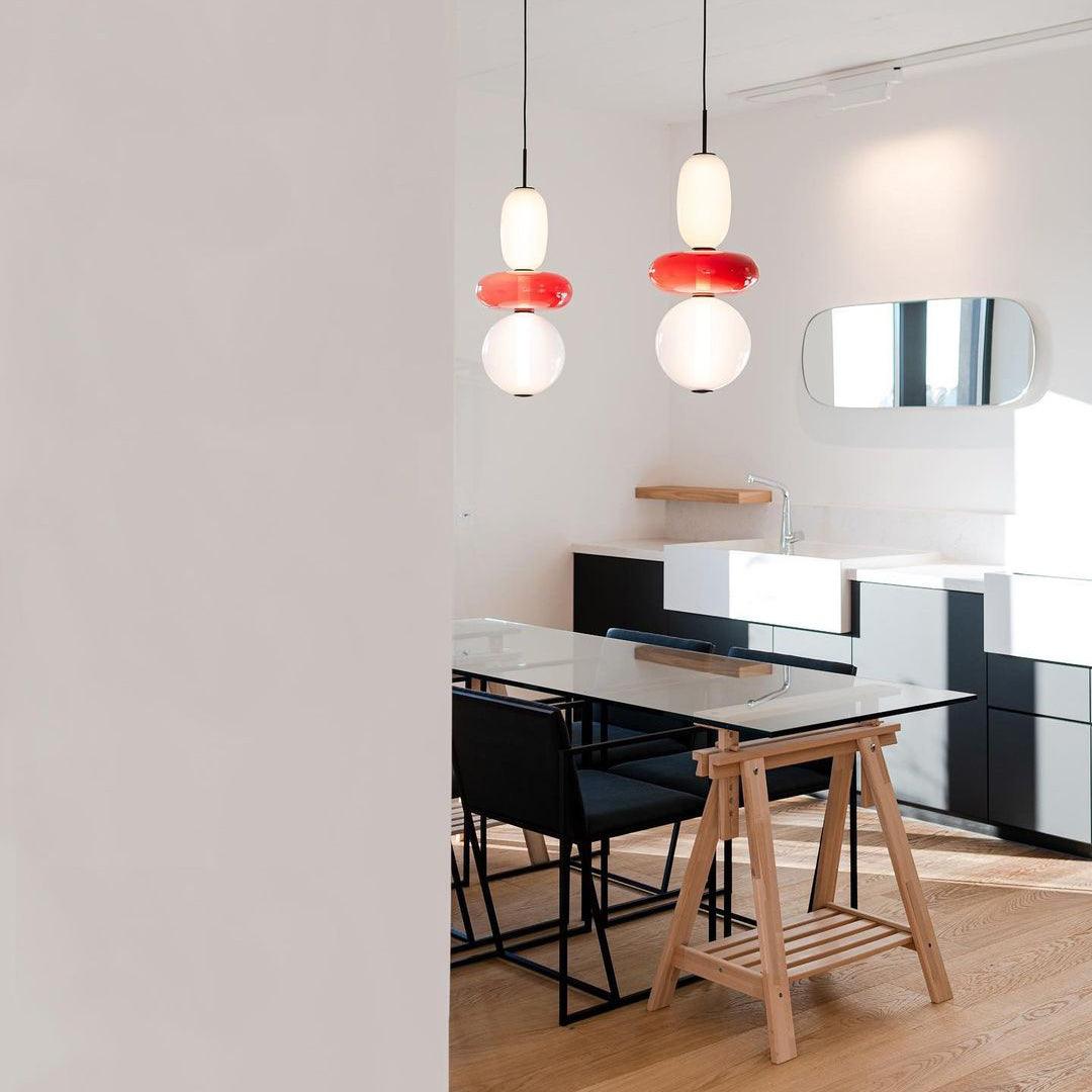 Suspension en Verre Candie – Éclairage LED en Verre Vibrant pour un Intérieur Élégant