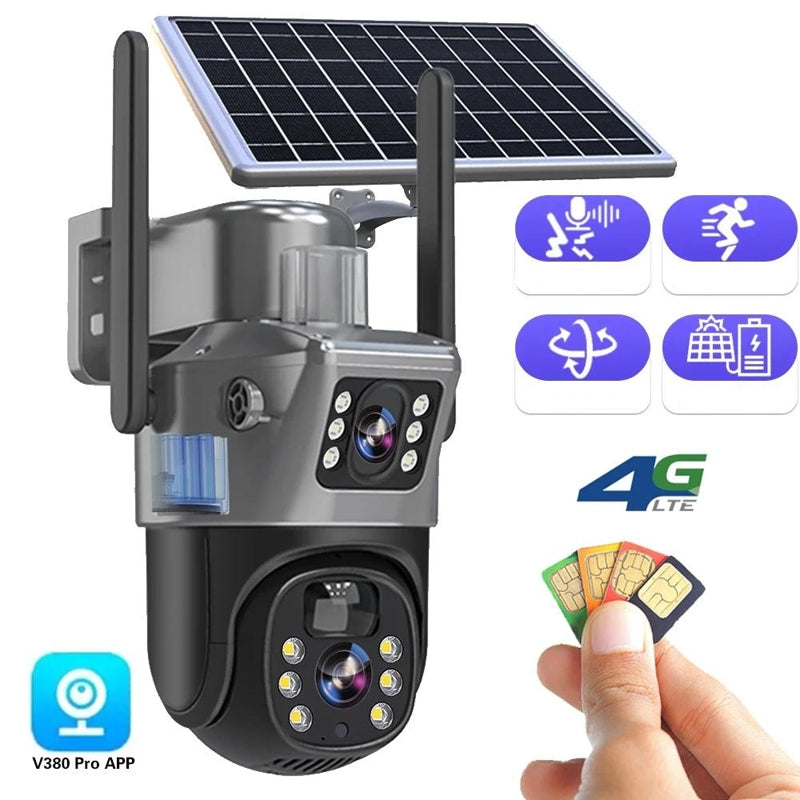 Caméra de sécurité sans fil 4K avec panneau solaire – DualGuard 4K