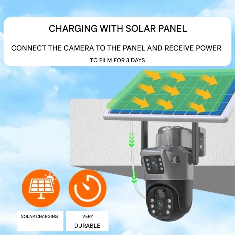 Caméra de sécurité sans fil 4K avec panneau solaire – DualGuard 4K