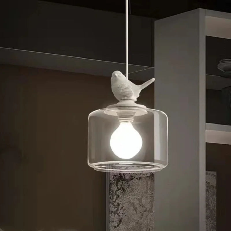 Suspension Inspirée des Oiseaux – Élégance Fantaisiste avec Éclairage Chaud