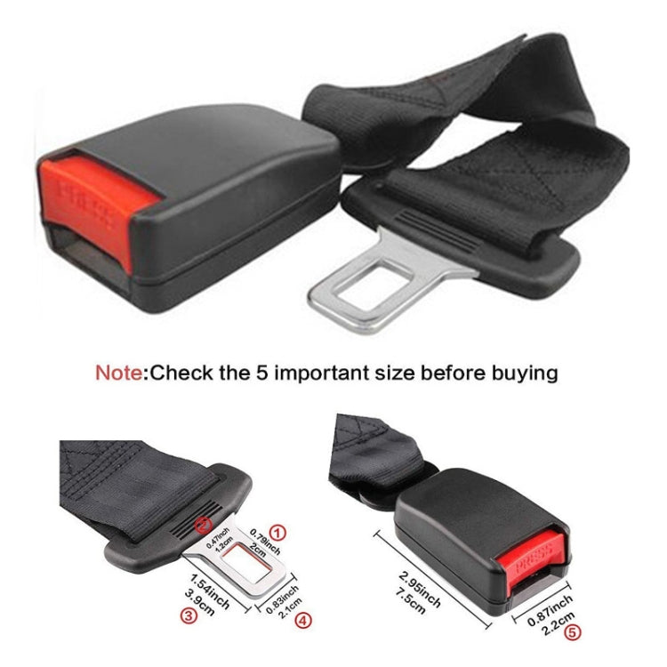 Sangle d'extension de ceinture de sécurité universelle, longueur : 36 cm