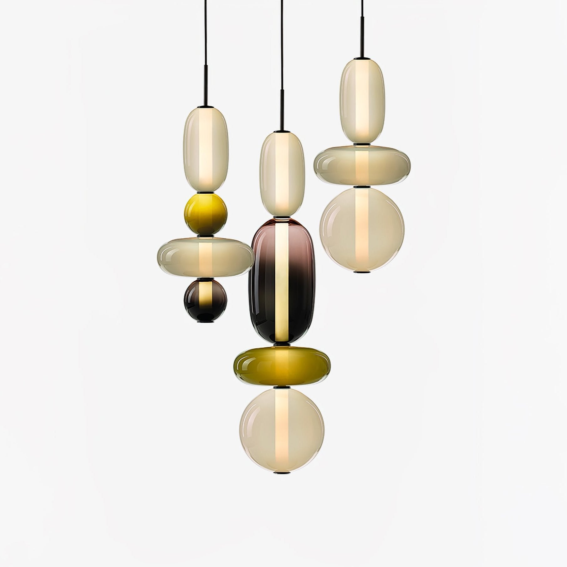 Suspension en Verre Candie – Éclairage LED en Verre Vibrant pour un Intérieur Élégant