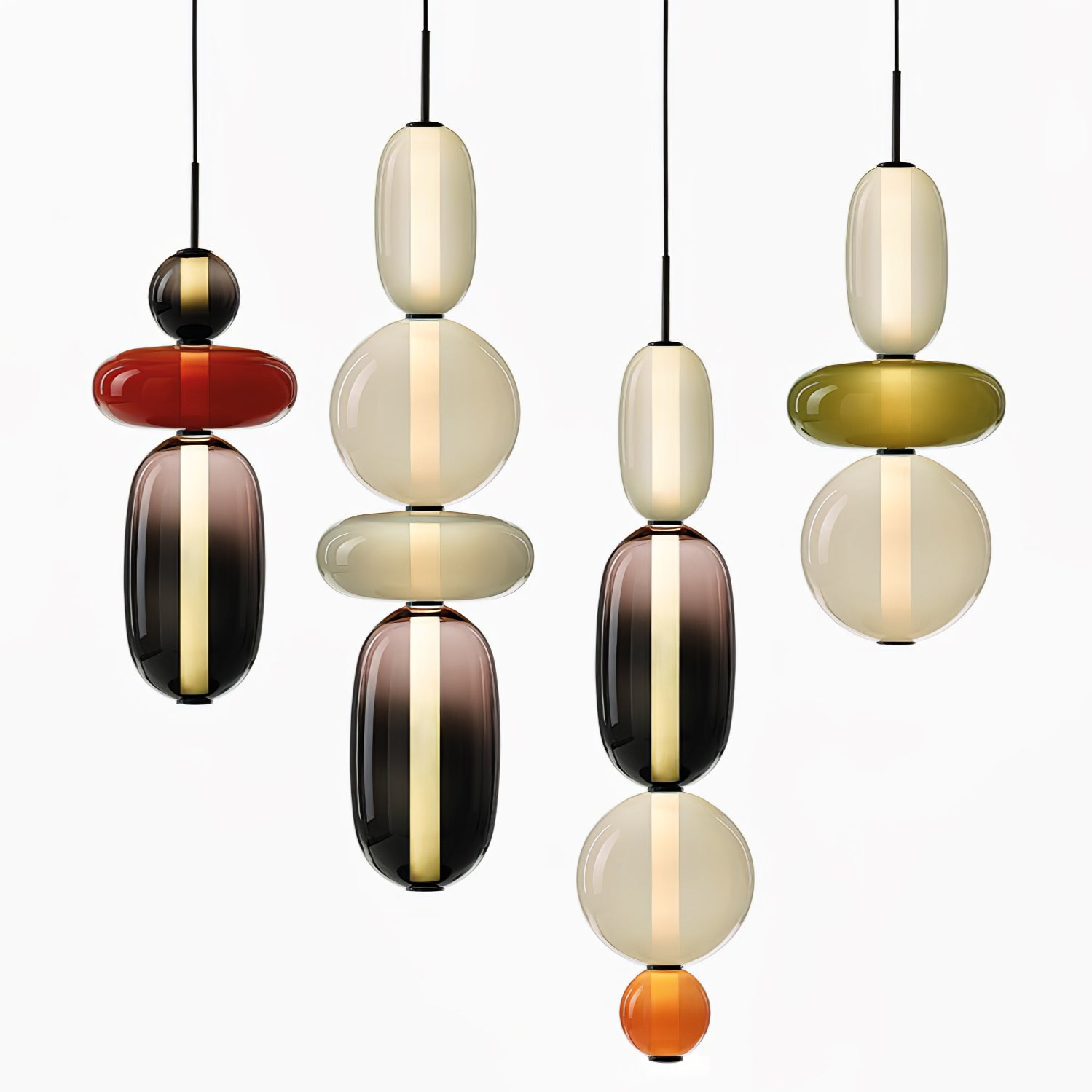 Suspension en Verre Candie – Éclairage LED en Verre Vibrant pour un Intérieur Élégant