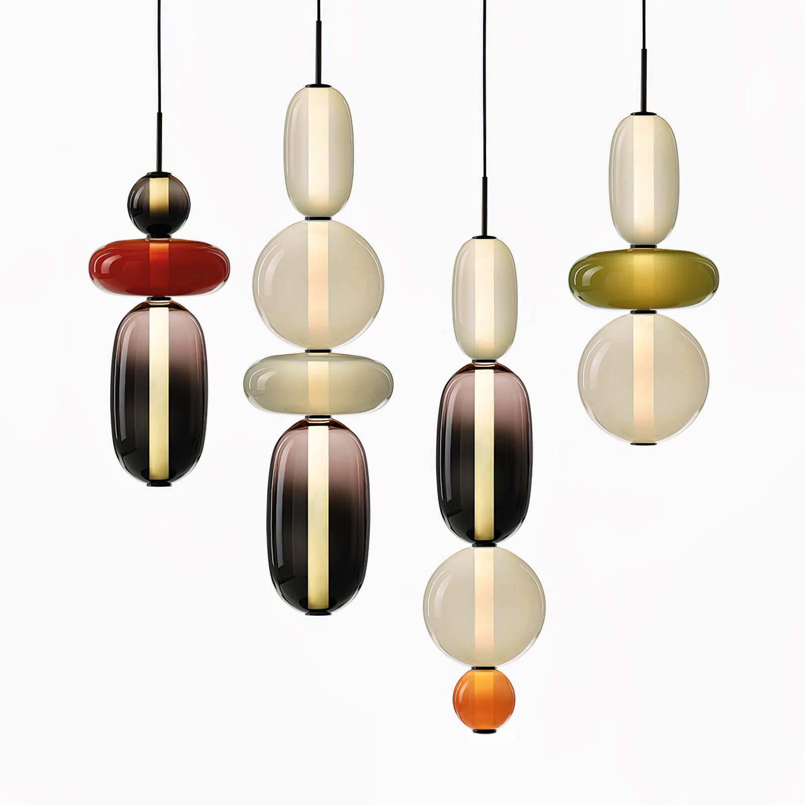 Suspension en Verre Candie – Éclairage LED en Verre Vibrant pour un Intérieur Élégant