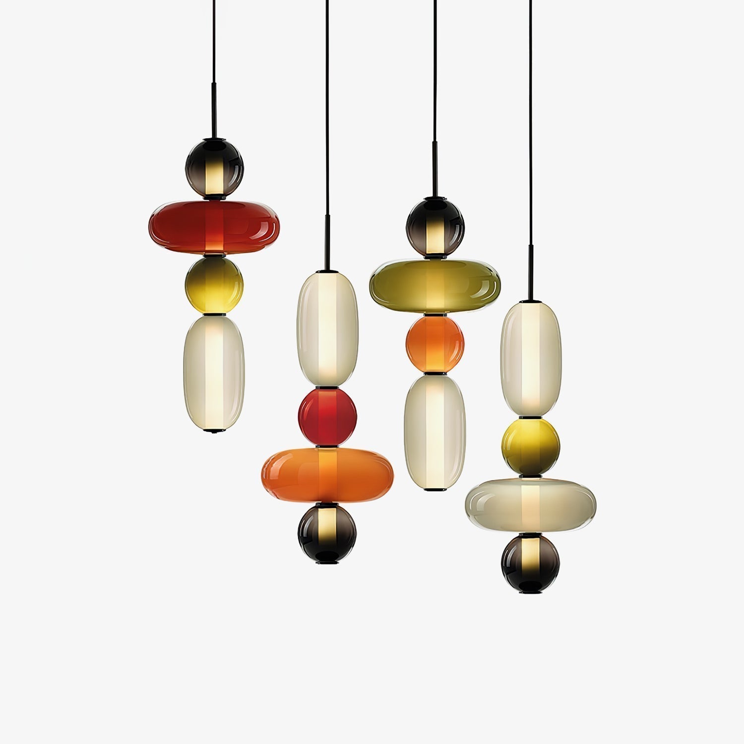 Suspension en Verre Candie – Éclairage LED en Verre Vibrant pour un Intérieur Élégant