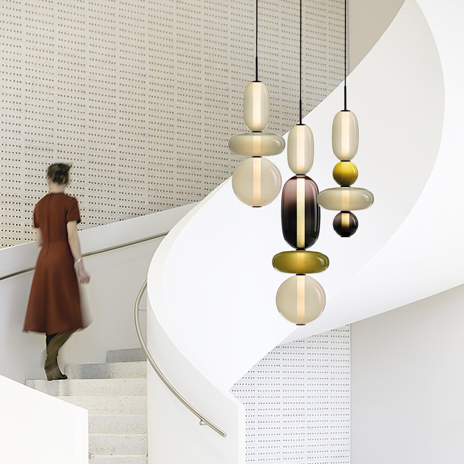 Suspension en Verre Candie – Éclairage LED en Verre Vibrant pour un Intérieur Élégant