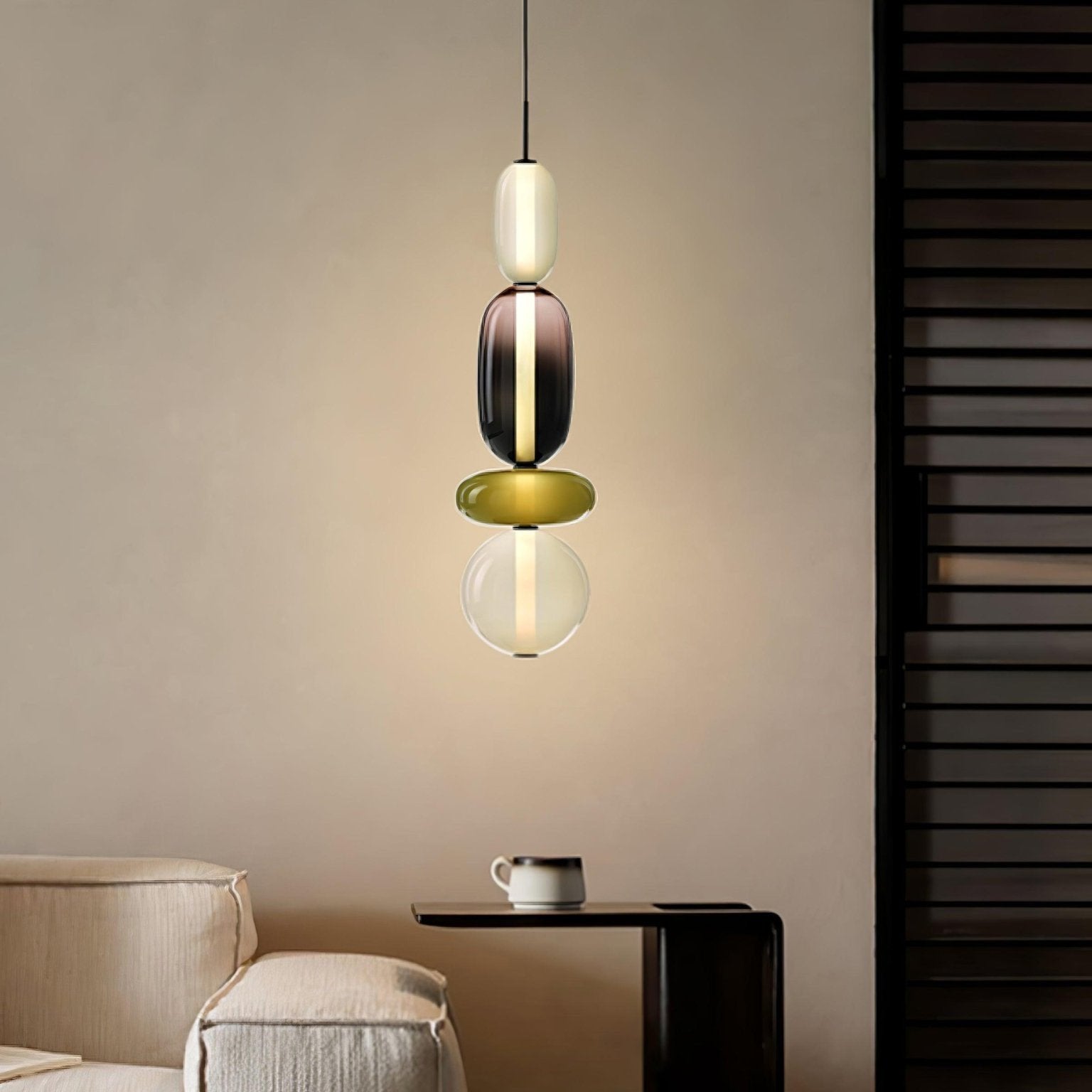 Suspension en Verre Candie – Éclairage LED en Verre Vibrant pour un Intérieur Élégant