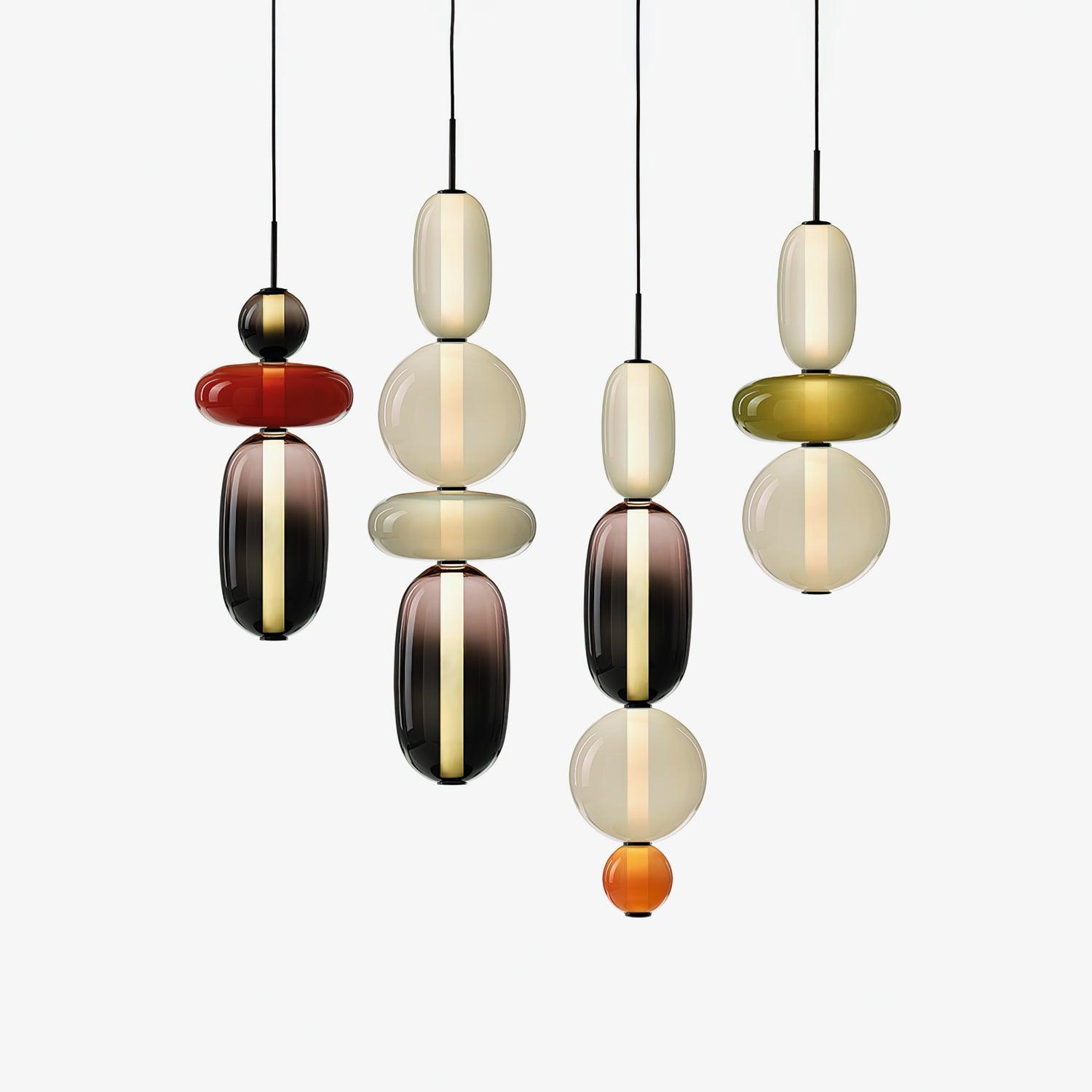 Suspension en Verre Candie – Éclairage LED en Verre Vibrant pour un Intérieur Élégant