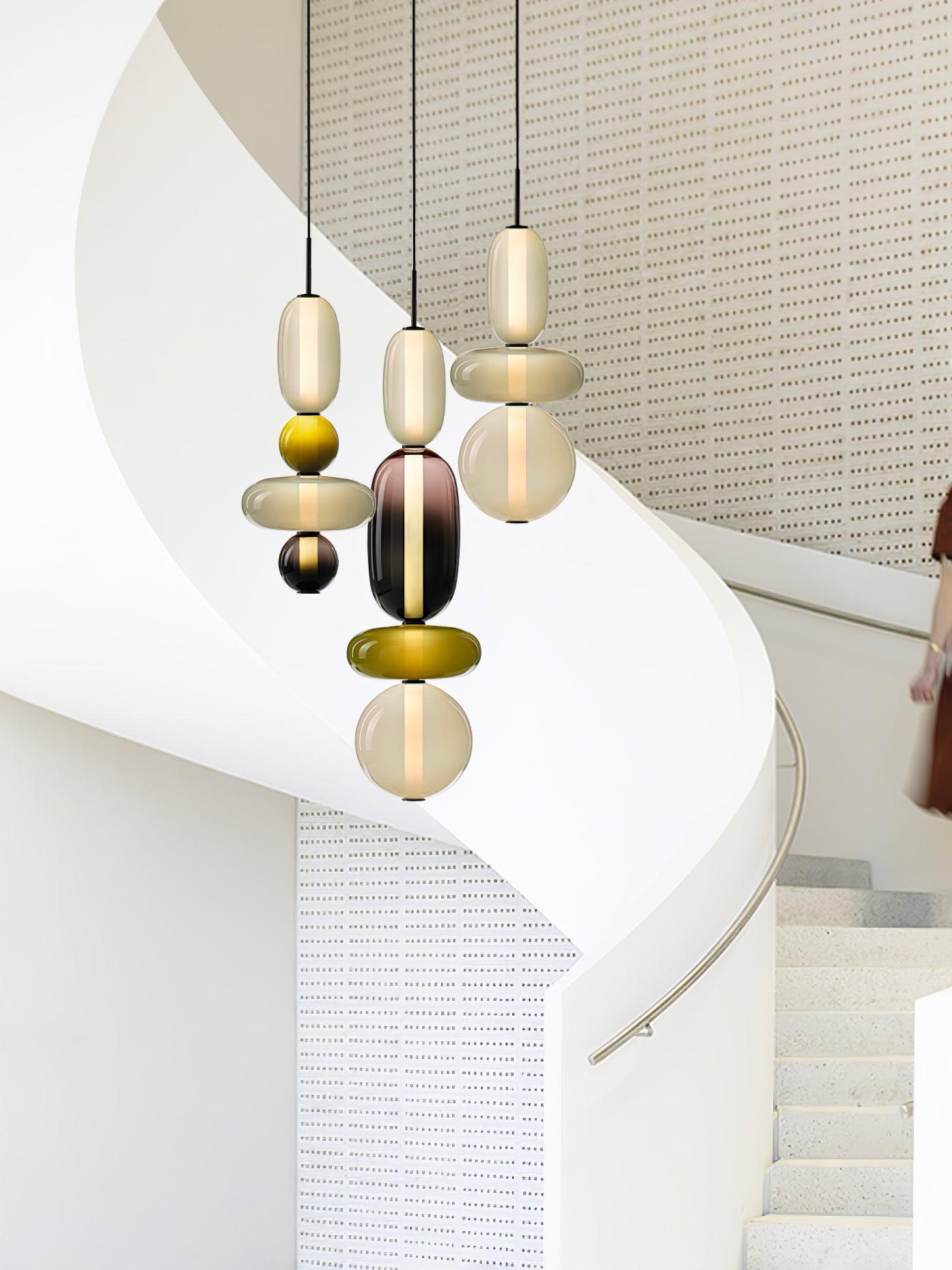 Suspension en Verre Candie – Éclairage LED en Verre Vibrant pour un Intérieur Élégant