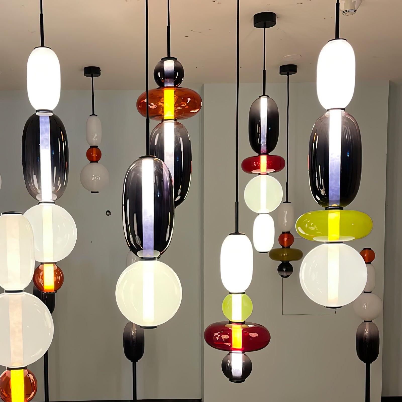 Suspension en Verre Candie – Éclairage LED en Verre Vibrant pour un Intérieur Élégant