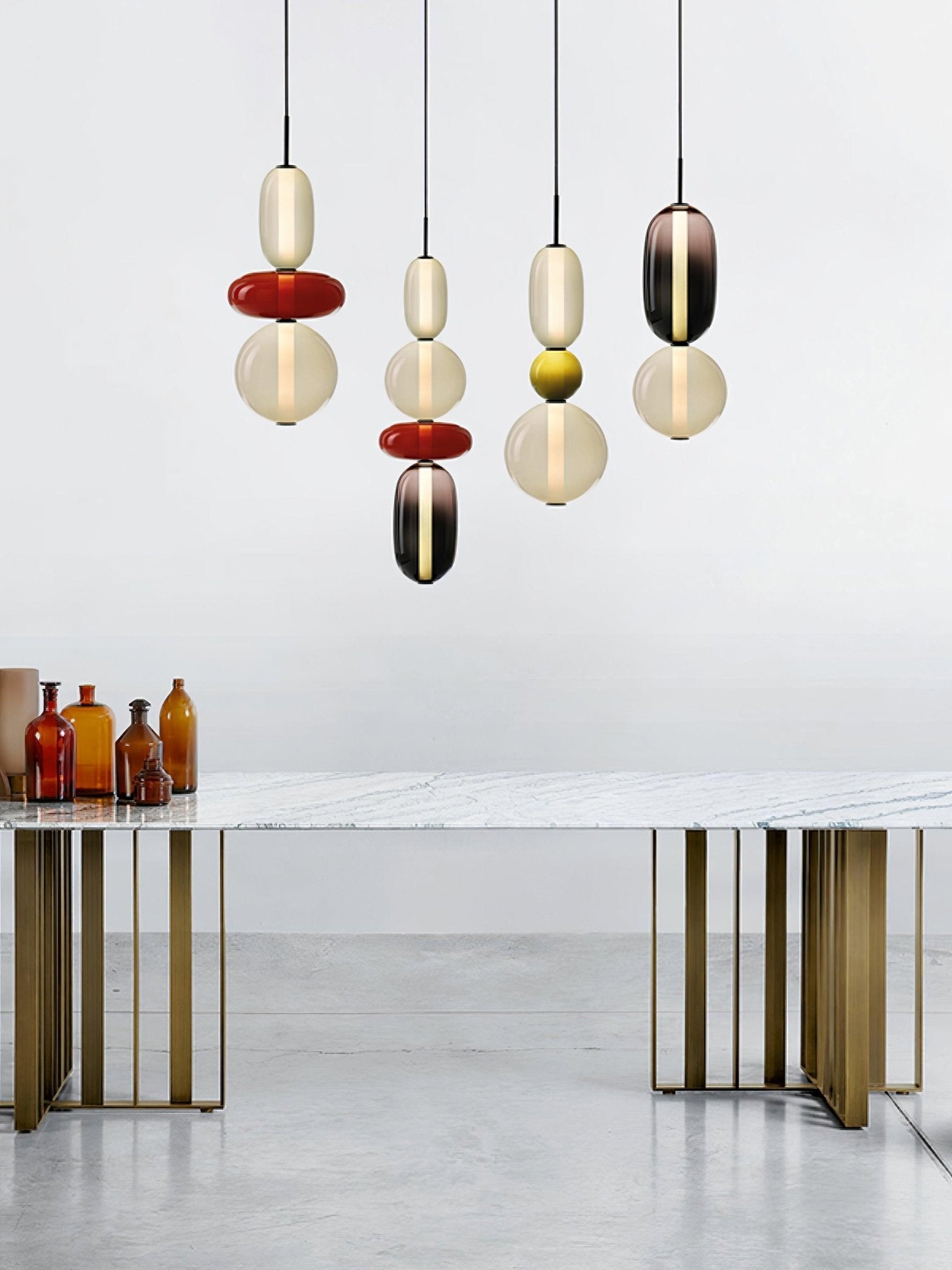 Suspension en Verre Candie – Éclairage LED en Verre Vibrant pour un Intérieur Élégant
