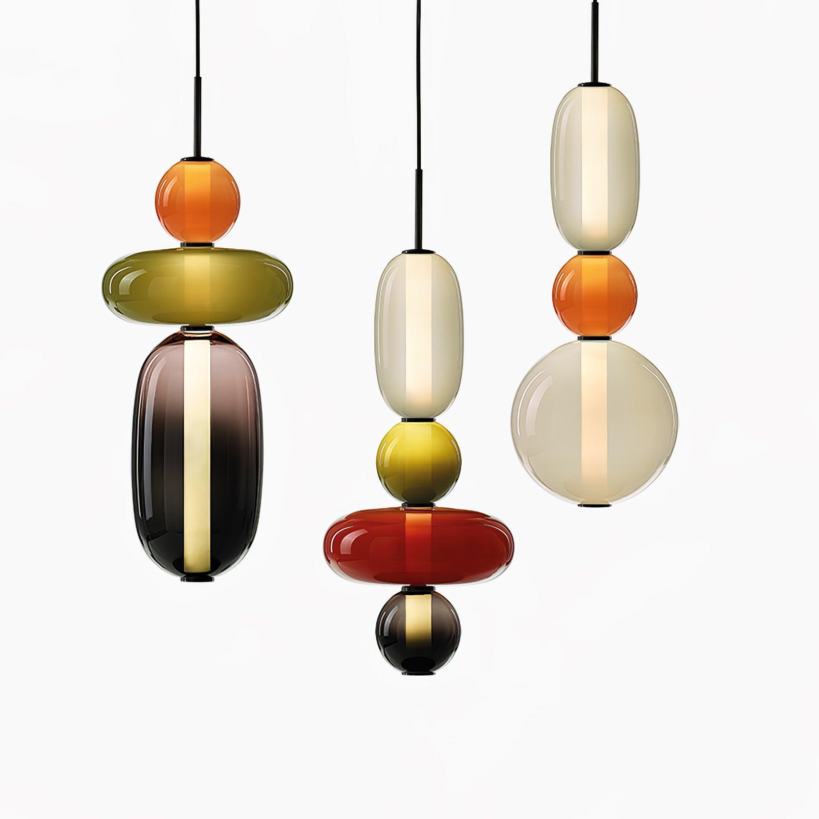 Suspension en Verre Candie – Éclairage LED en Verre Vibrant pour un Intérieur Élégant