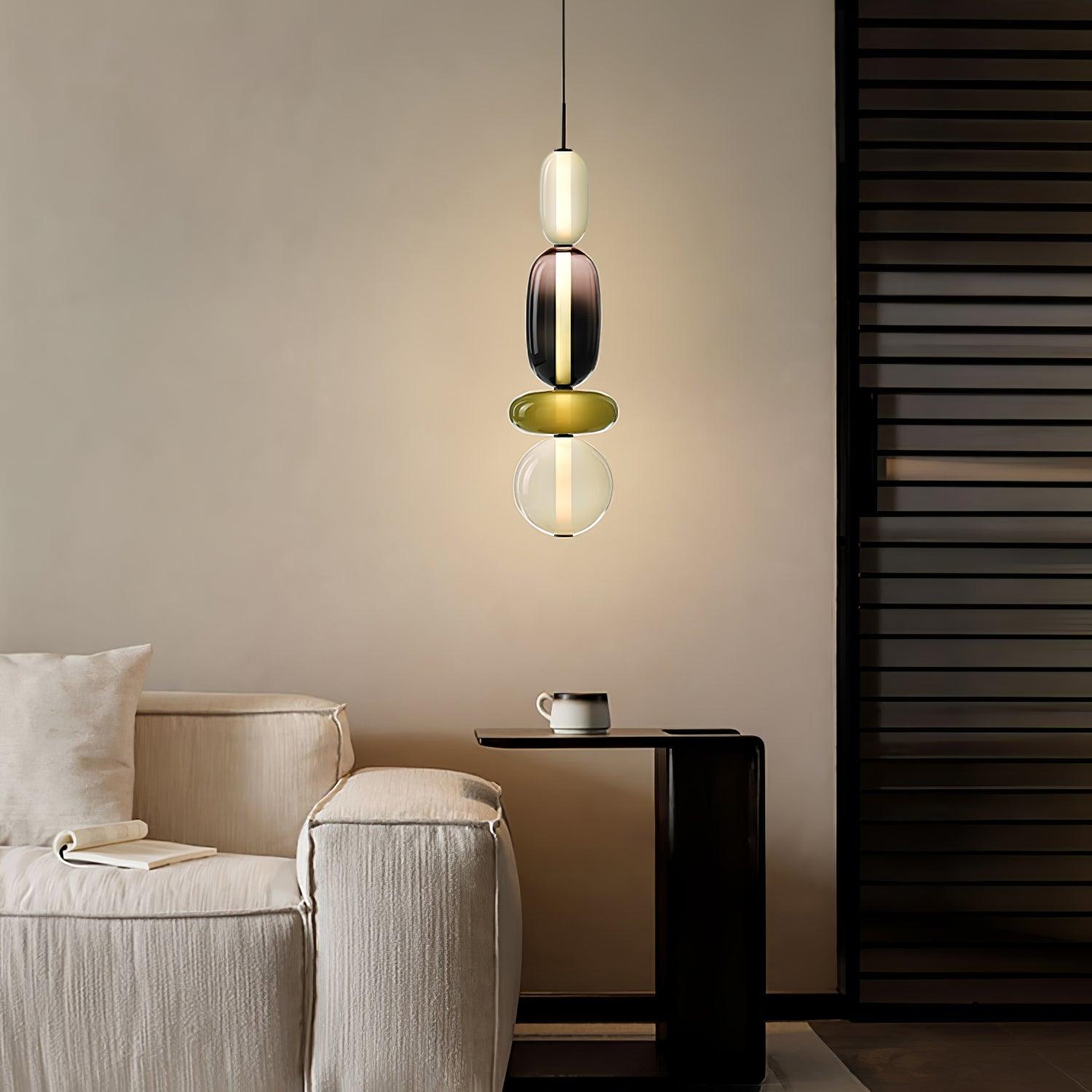 Suspension en Verre Candie – Éclairage LED en Verre Vibrant pour un Intérieur Élégant