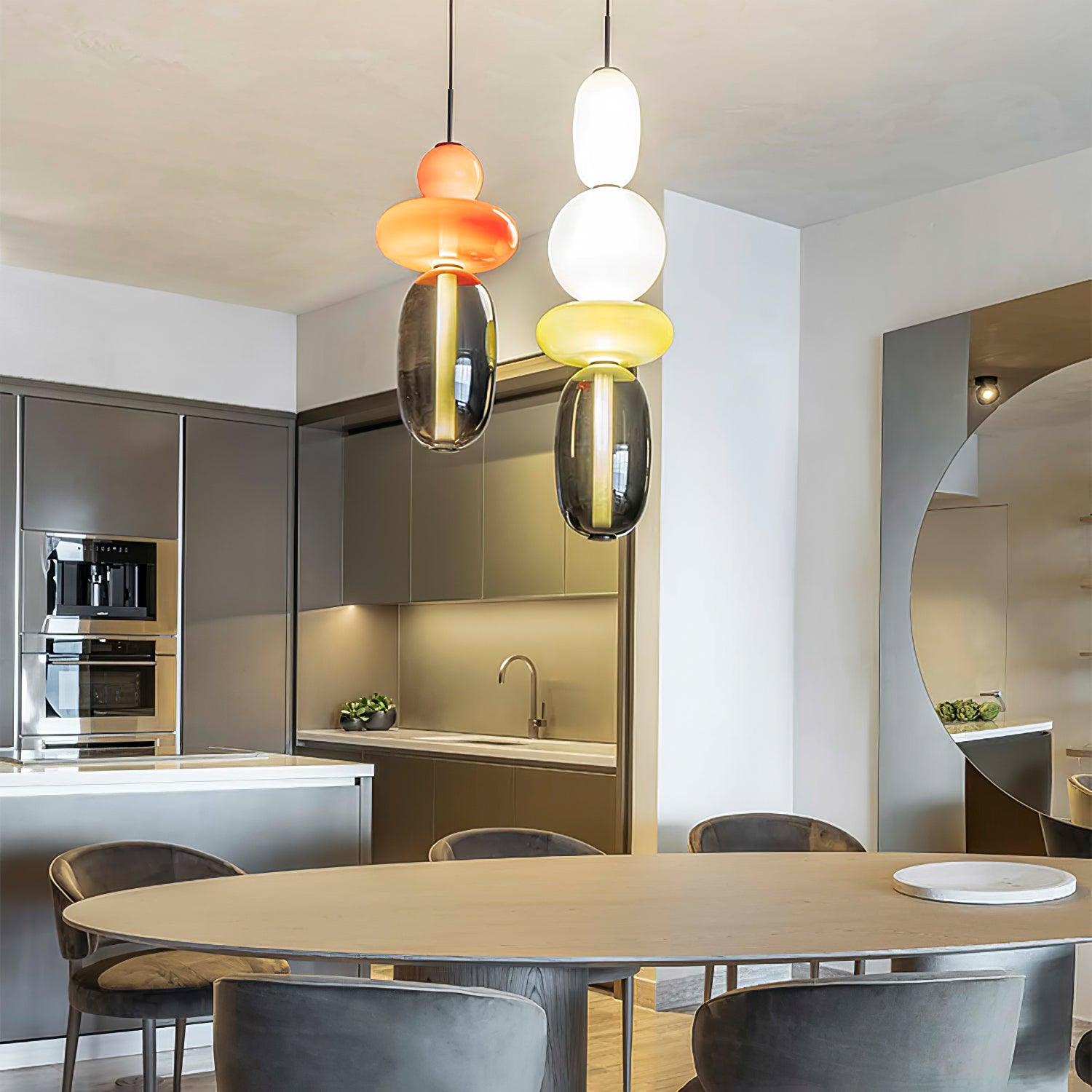 Suspension en Verre Candie – Éclairage LED en Verre Vibrant pour un Intérieur Élégant