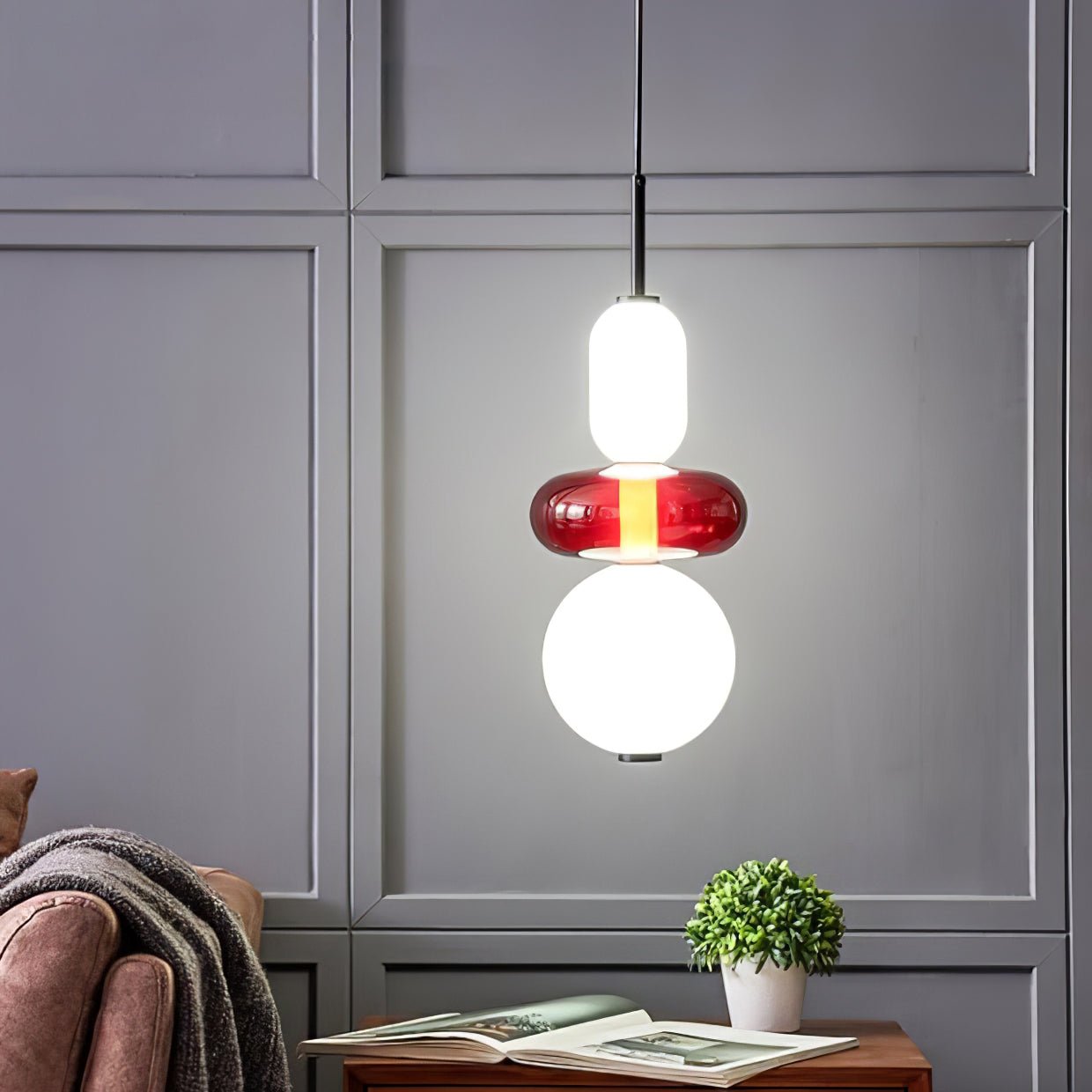 Suspension en Verre Candie – Éclairage LED en Verre Vibrant pour un Intérieur Élégant