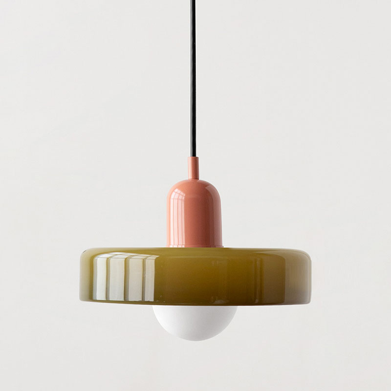 Suspension ColorLoop – Lampe suspendue Bauhaus artistique avec lumière chaude