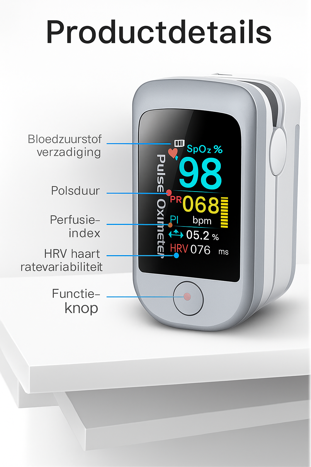 VitalCheck Oxymètre Portable | Précis, sans douleur et facile à utiliser