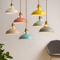 Lustre en métal coloré industriel LED 1-lumière