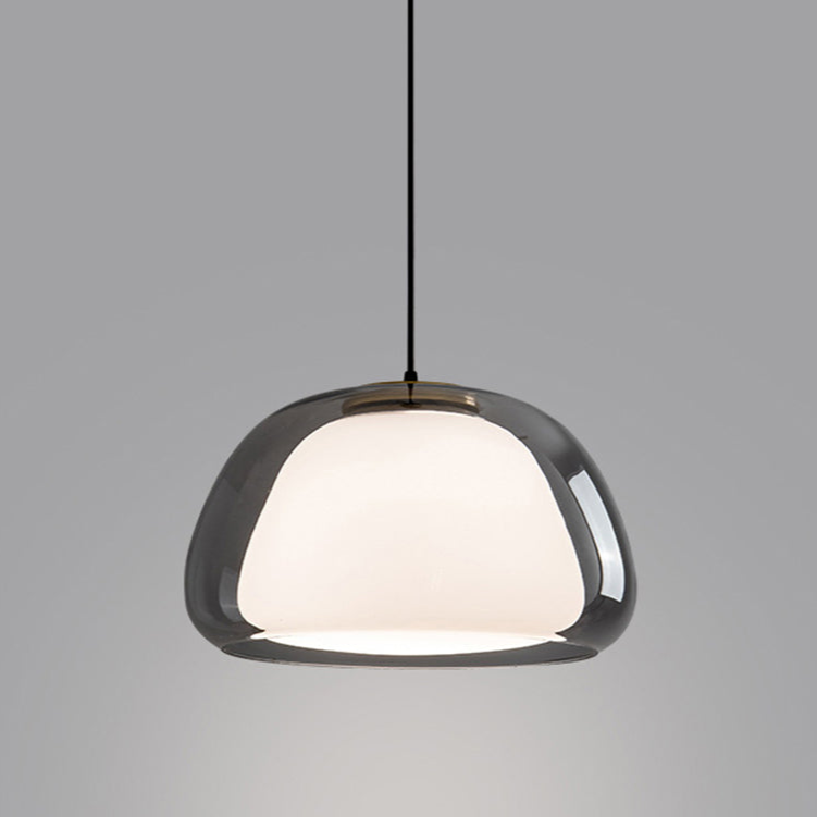 Lustre en Gelée Moderne – Abat-jour en Verre Blanc Élégant avec Longueur Suspendue Ajustable
