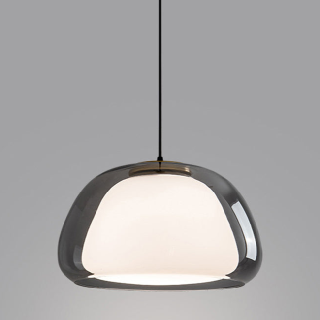 Lustre en Gelée Moderne – Abat-jour en Verre Blanc Élégant avec Longueur Suspendue Ajustable