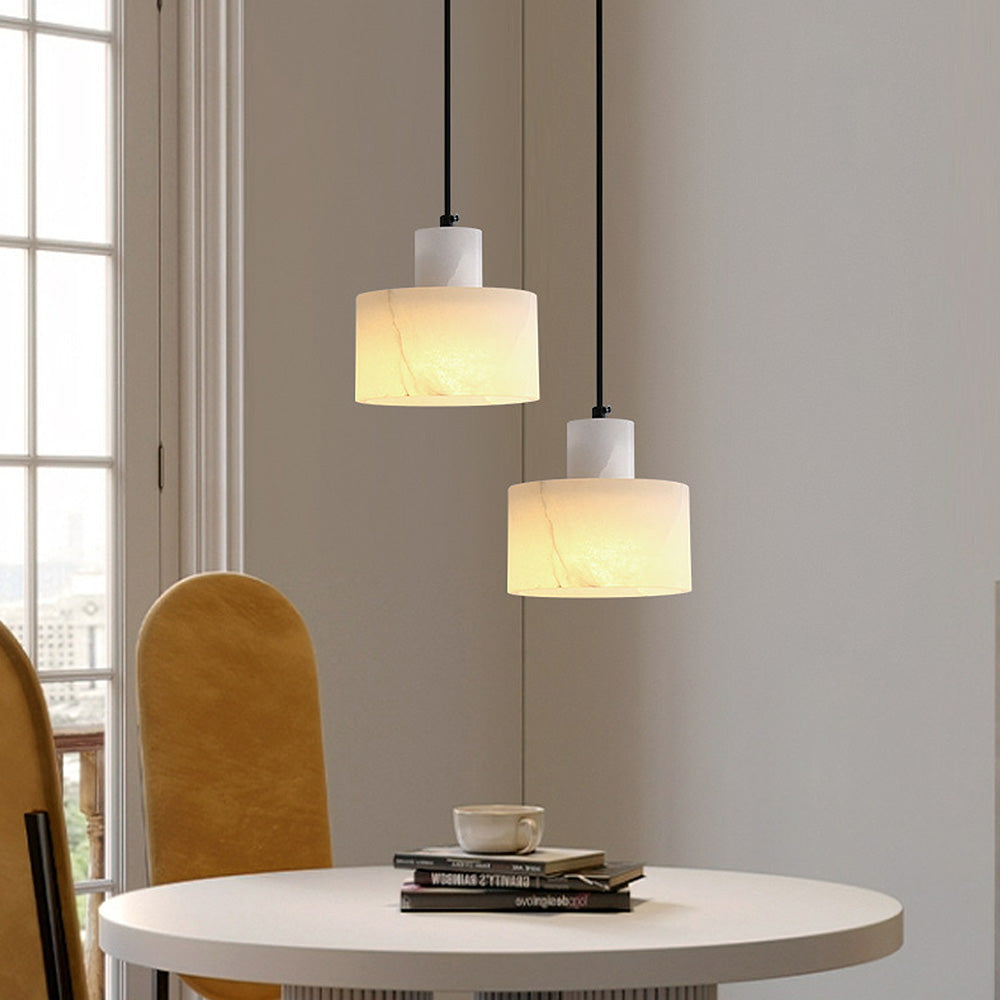 Suspension en Marbre Blanc Scandinave – Élégance Minimaliste pour Intérieurs Modernes