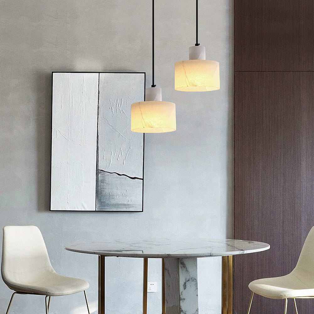 Suspension en Marbre Blanc Scandinave – Élégance Minimaliste pour Intérieurs Modernes