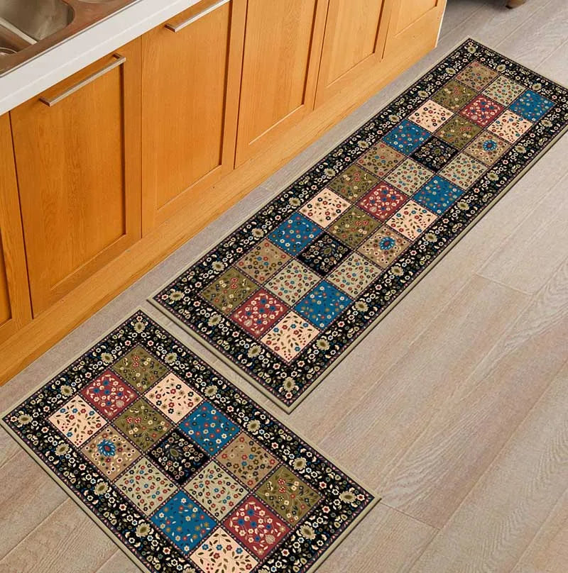 Tapis de Cuisine Antidérapant Moderne – Tapis de Sol à Imprimé Géométrique pour Salle de Bain, Balcon, Couloir et Espaces de Vie
