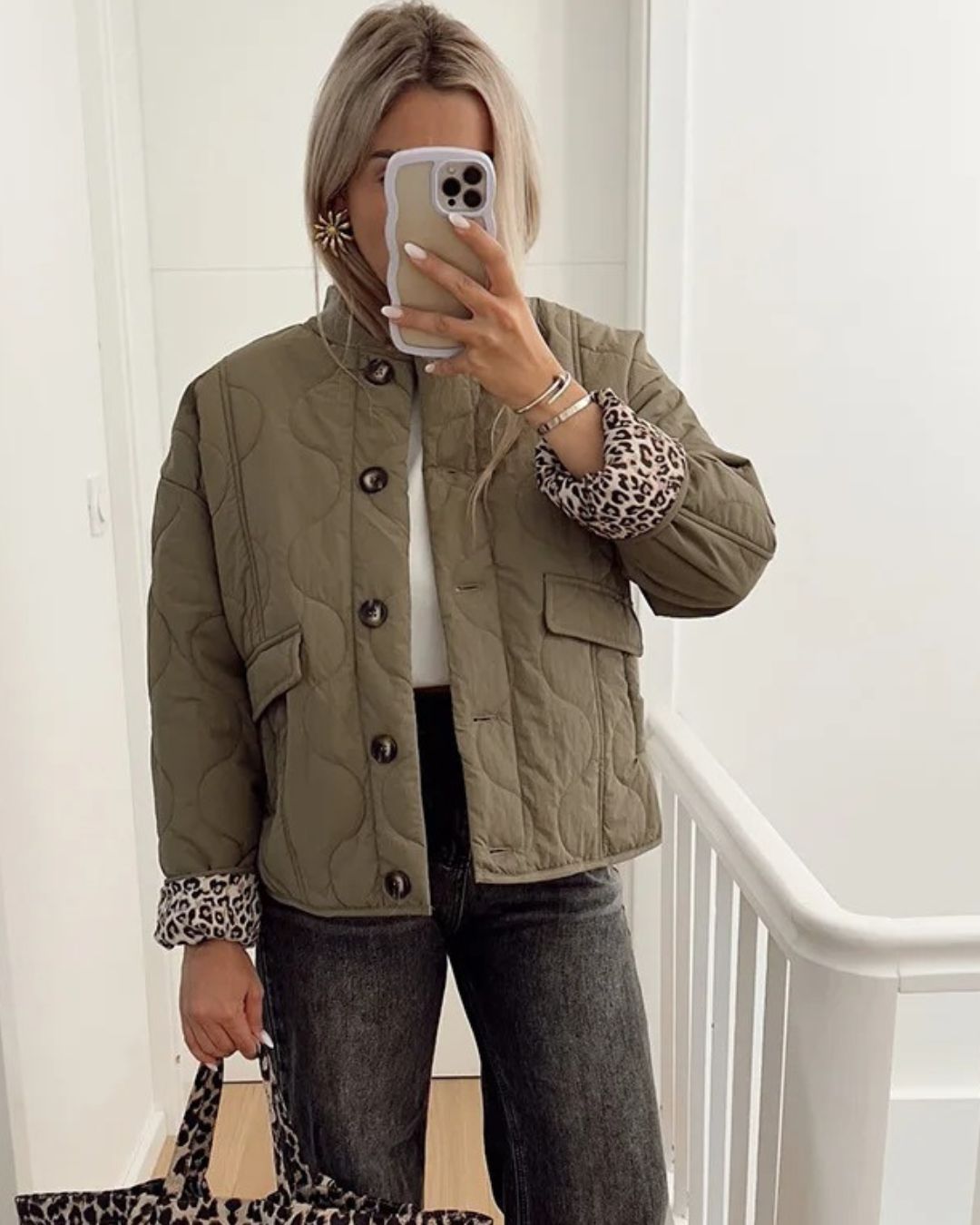 Veste Élégante avec Imprimé Léopard Tendance