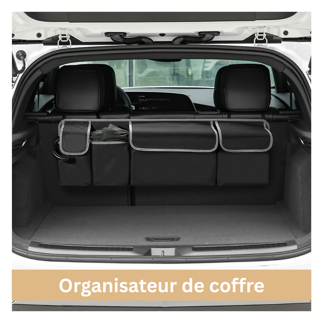 Organisateur de Siège de Voiture LuxuraDrive Elite | Tissu Oxford 600D spacieux avec plusieurs poches pour un rangement optimal du véhicule