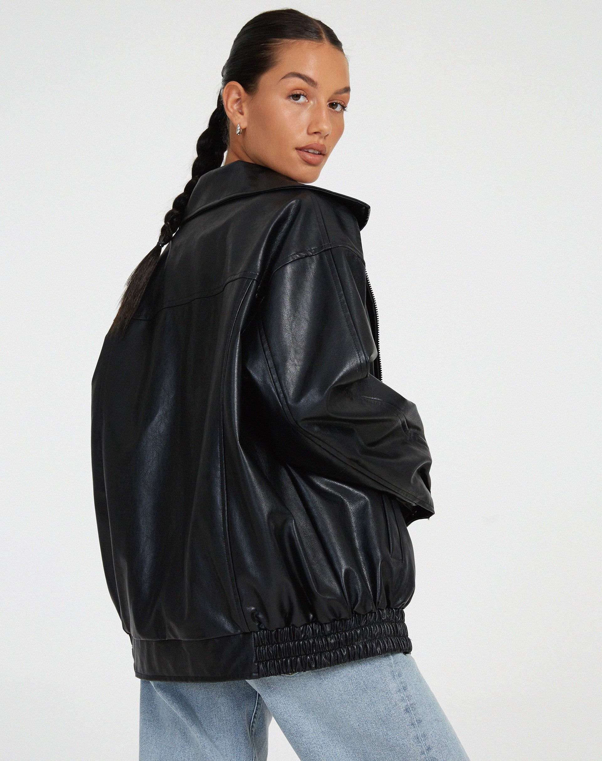 Veste en cuir oversize Los Leren pour femmes – Yara