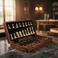 MASTERFOLD – Ensemble d'échecs en bois haut de gamme avec des pièces en bois massif durables