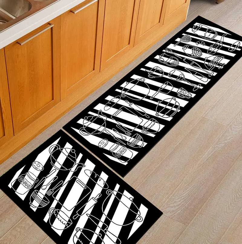 Tapis de Cuisine Antidérapant Moderne – Tapis de Zone à Imprimé Géométrique pour Salle de Bain, Balcon, Couloir et Espaces de Vie