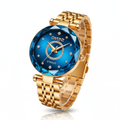 Montre en acier inoxydable étoilée pour femmes