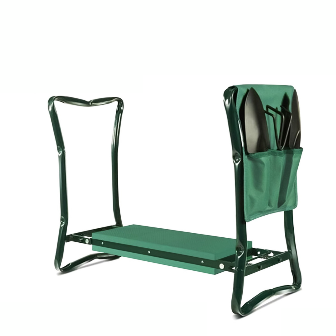 GardenElegance Luxe Kneeler Seat | Tapis de jardinage 2-en-1 polyvalent avec poignées et pochette à outils pour un confort et une commodité ultimes