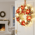 BELLORA – Couronne de Noël LED classique avec cloches et éclat doré