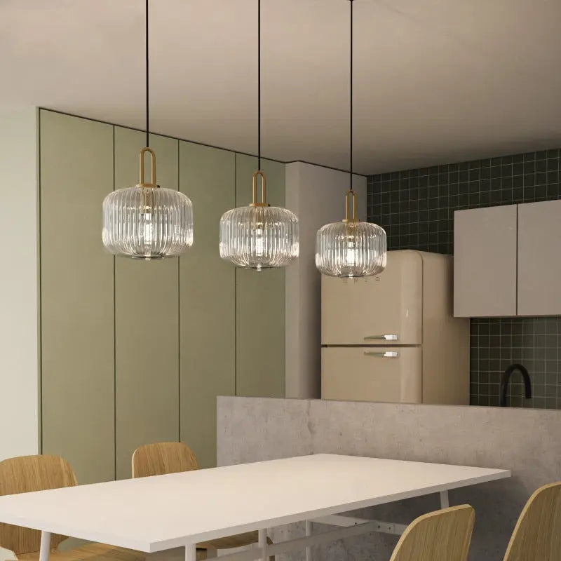 Suspension japonaise VeraGlow | Lampe à suspension nordique chic en verre pour un éclairage chaleureux et d'ambiance
