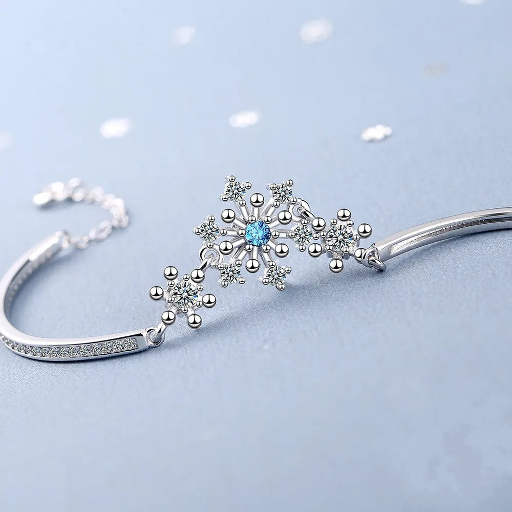 Bracelet en Cubic Zirconia Flocons de Neige de Noël