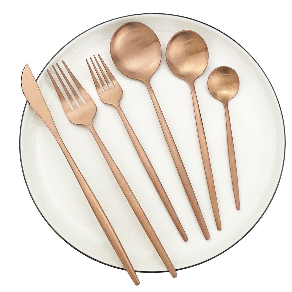 Vaisselle de luxe PronkPracht | Ensemble de couverts de haute qualité de 36 pièces avec finition mate dans des couleurs élégantes