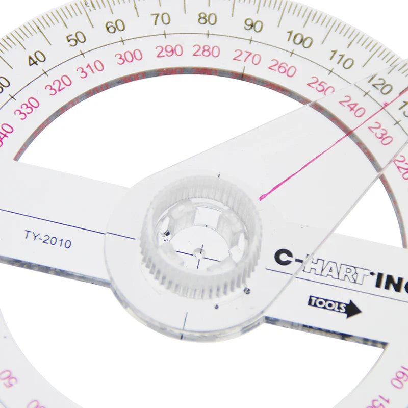 2x rapporteur rond 360° avec bras articulé | Outils de mesure géométriques | Ensemble de rapporteurs pour usage scolaire