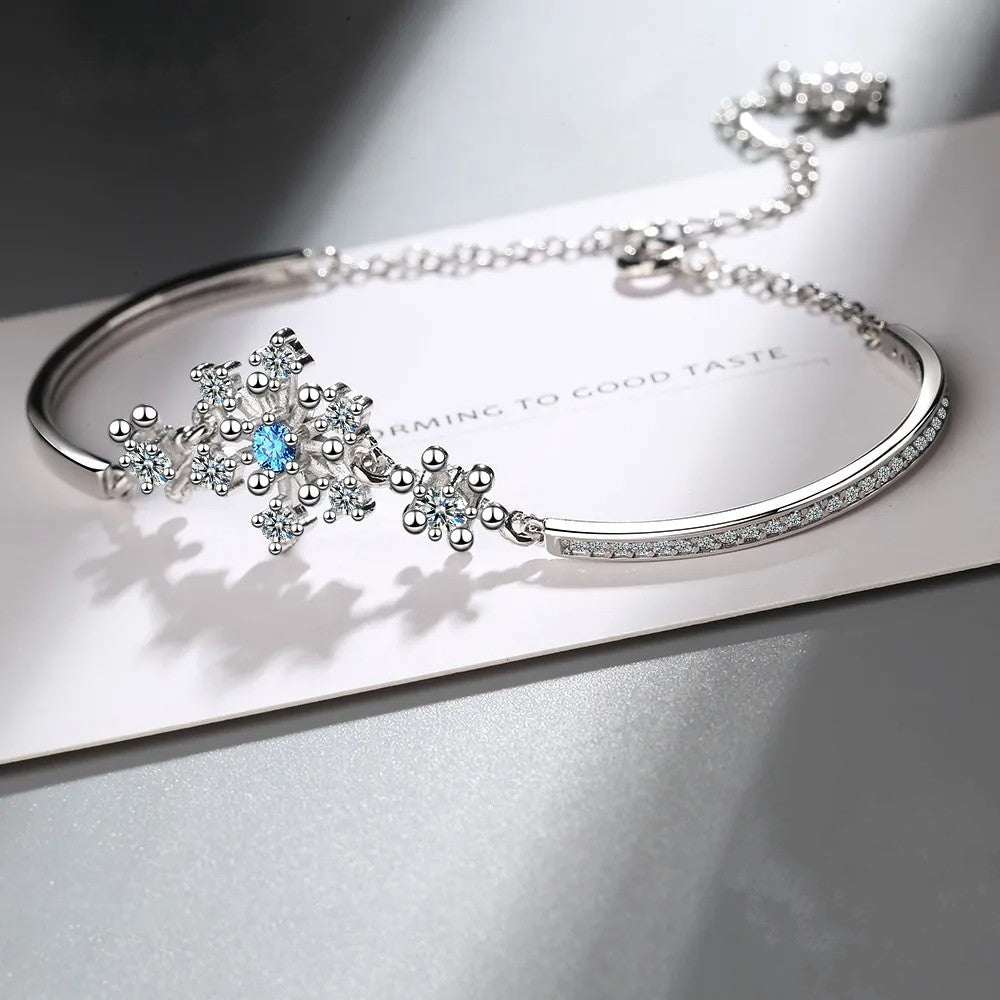 Bracelet en Cubic Zirconia Flocons de Neige de Noël