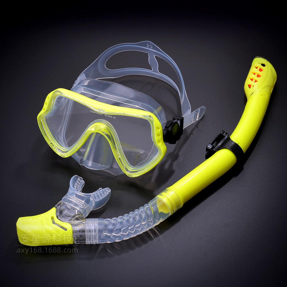 AquaElite Luxe Masque de Plongée & Ensemble de Snorkel | Conception professionnelle avec technologie anti-buée pour une visibilité et un confort optimaux