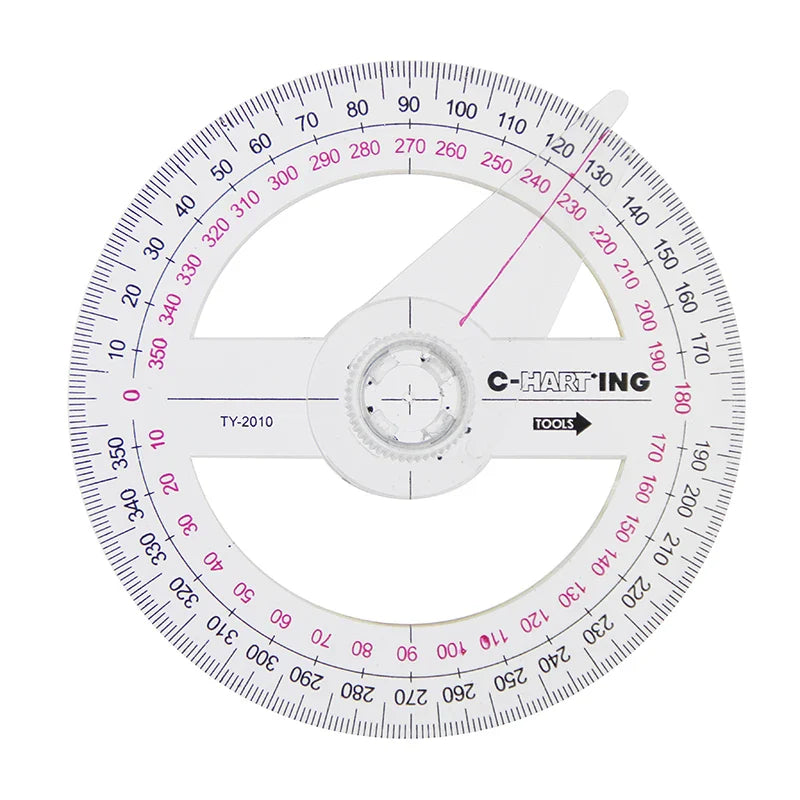 2x rapporteur rond 360° avec bras articulé | Outils de mesure géométriques | Ensemble de rapporteurs pour usage scolaire