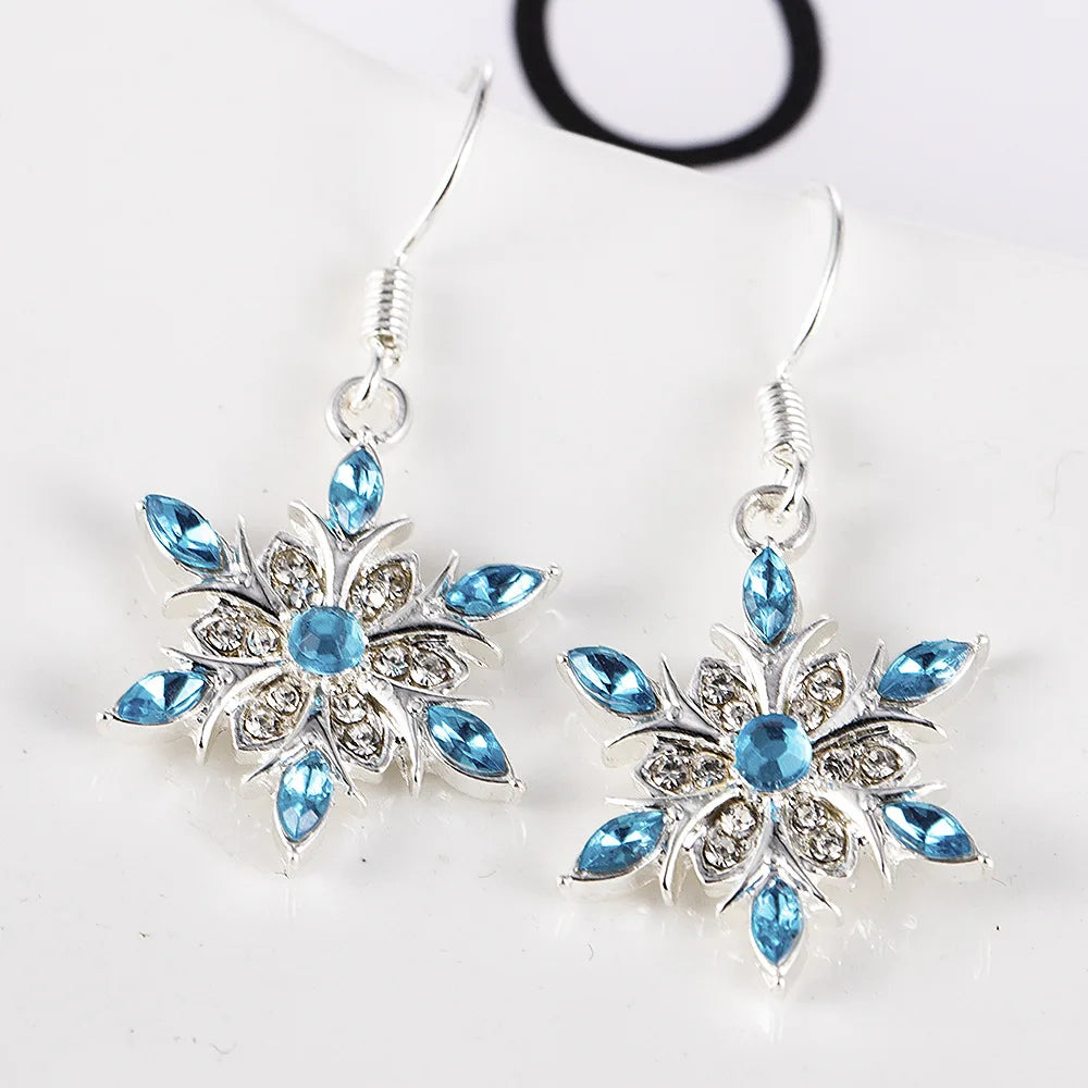 Boucles d'oreilles flocons de neige de Noël