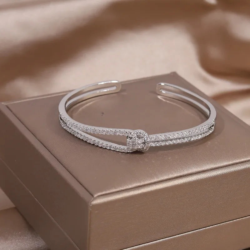 Bracelet en cristal nœud d'or