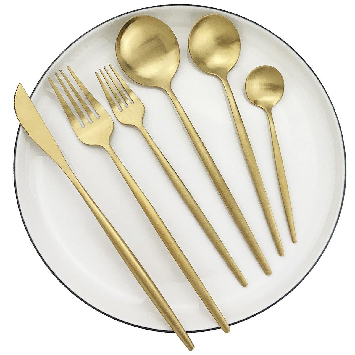 Vaisselle de luxe PronkPracht | Ensemble de couverts de haute qualité de 36 pièces avec finition mate dans des couleurs élégantes